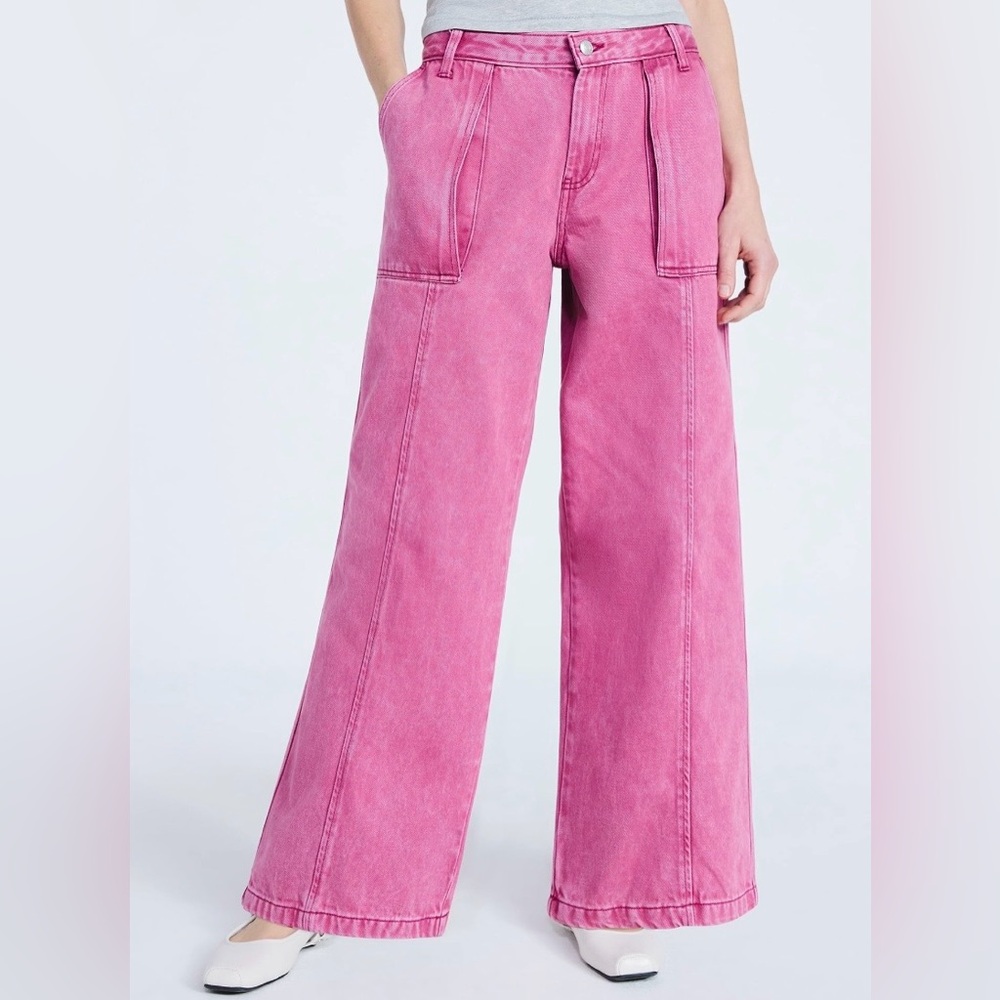 Pink Wide-Leg Women Jeans - New